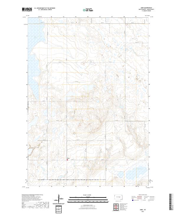 USGS US Topo 7.5-minute map for Ames SD 2021