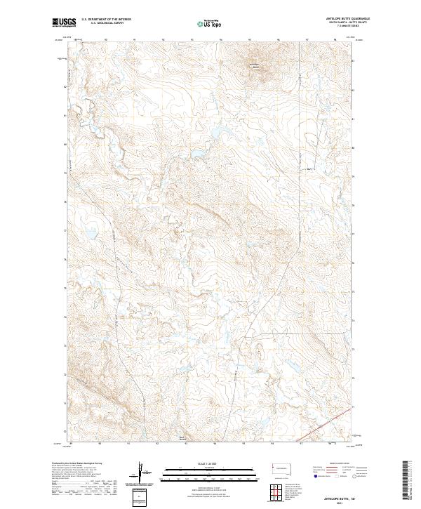 USGS US Topo 7.5-minute map for Antelope Butte SD 2021