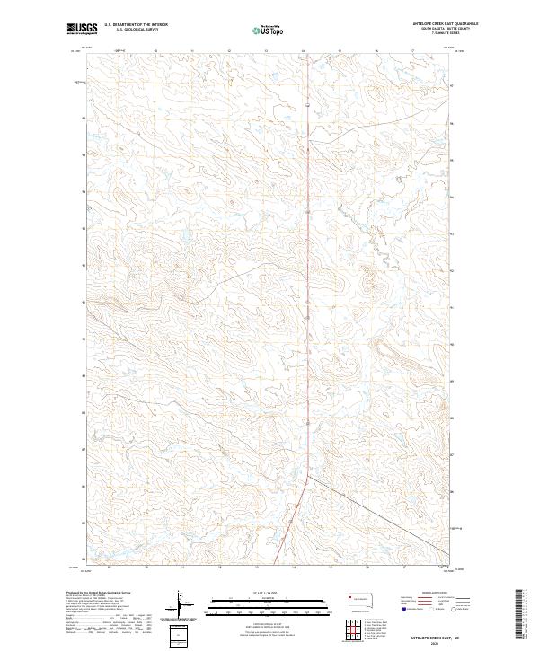 USGS US Topo 7.5-minute map for Antelope Creek East SD 2021