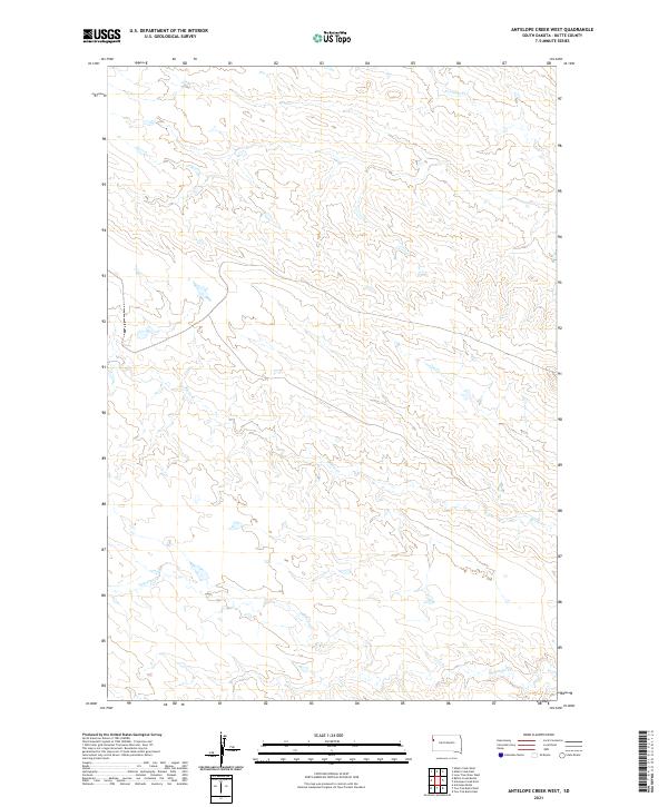 USGS US Topo 7.5-minute map for Antelope Creek West SD 2021