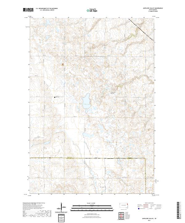 USGS US Topo 7.5-minute map for Antelope Valley SD 2021