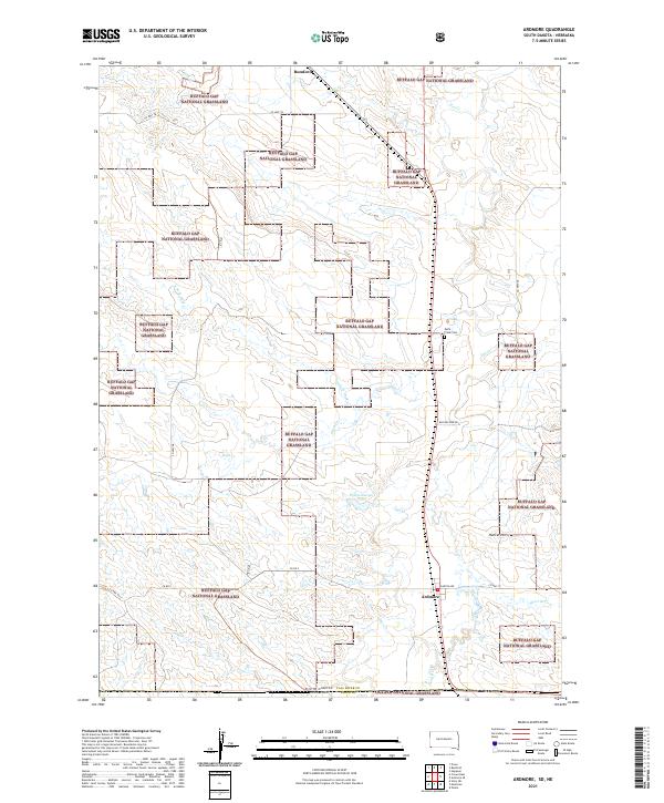 USGS US Topo 7.5-minute map for Ardmore SDNE 2021