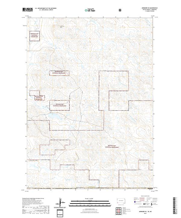 USGS US Topo 7.5-minute map for Ardmore SE SDNE 2021