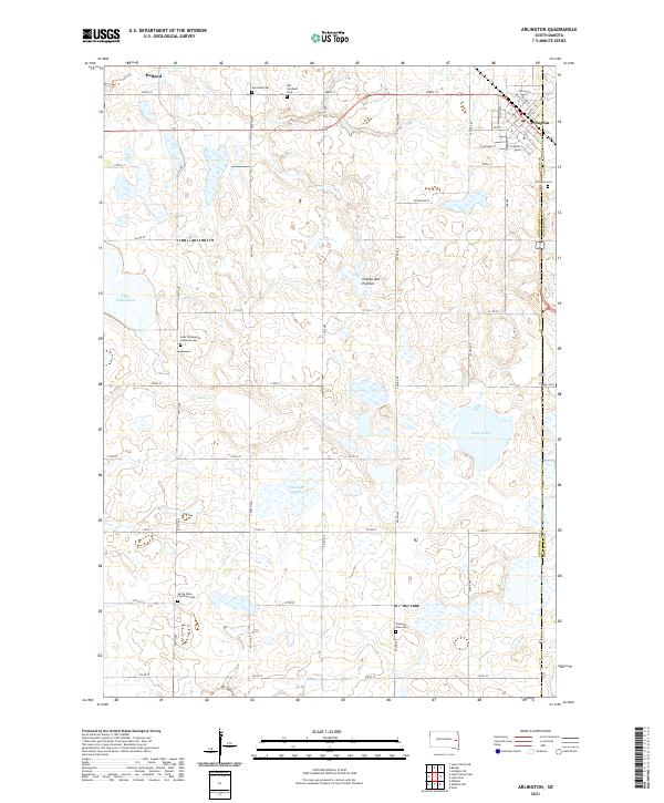 USGS US Topo 7.5-minute map for Arlington SD 2021