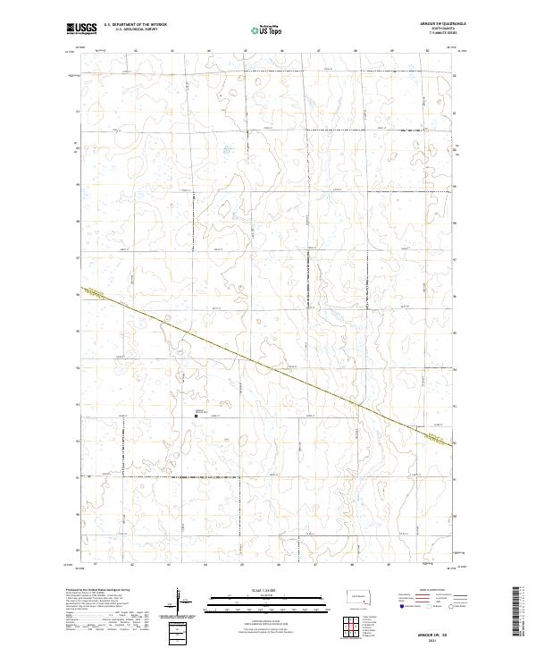 USGS US Topo 7.5-minute map for Armour SW SD 2021