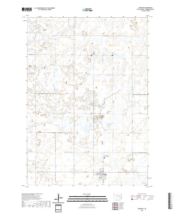 USGS US Topo 7.5-minute map for Artesian SD 2021