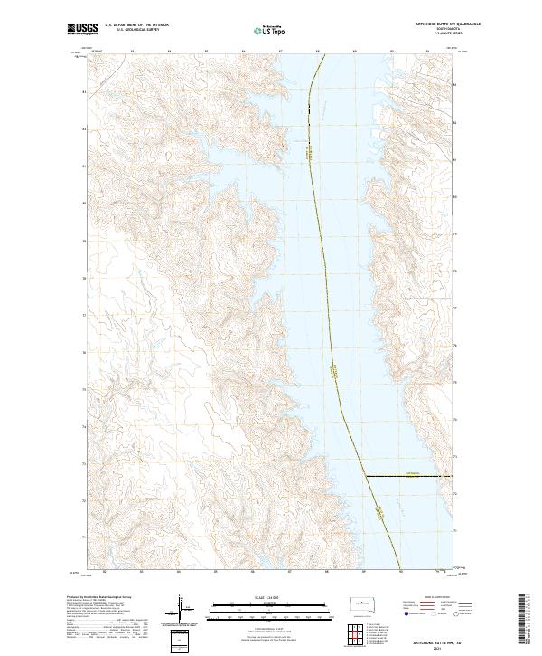 USGS US Topo 7.5-minute map for Artichoke Butte NW SD 2021