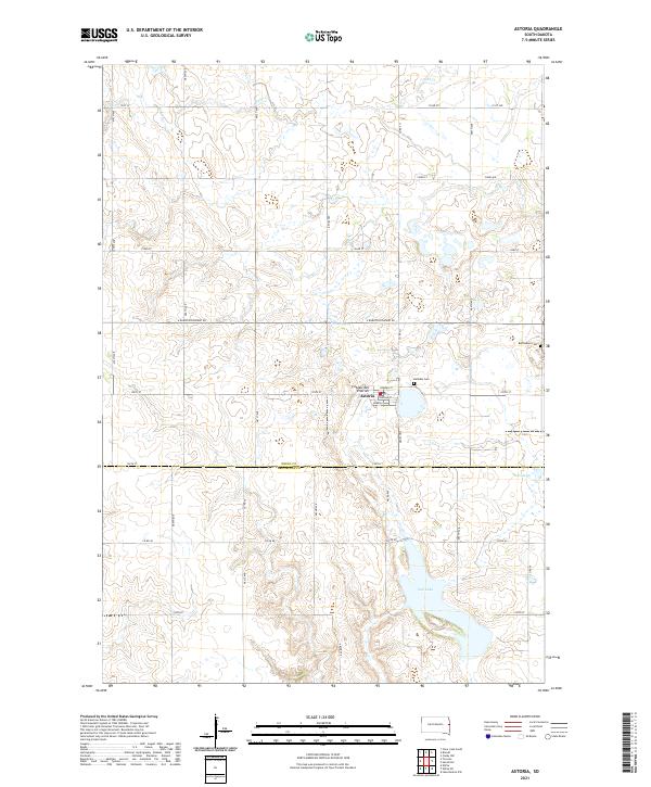 USGS US Topo 7.5-minute map for Astoria SD 2021