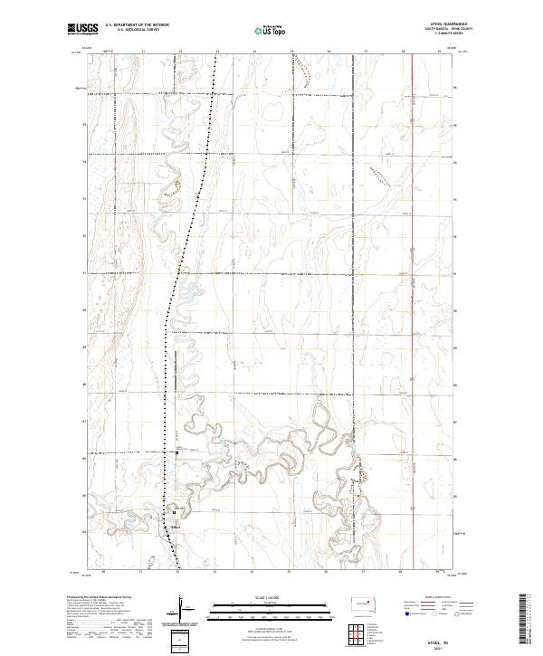 USGS US Topo 7.5-minute map for Athol SD 2021