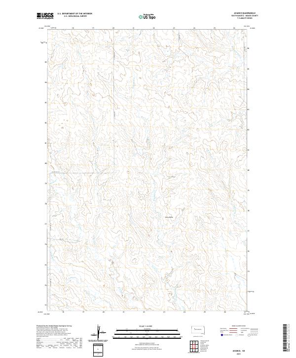 USGS US Topo 7.5-minute map for Avance SD 2021