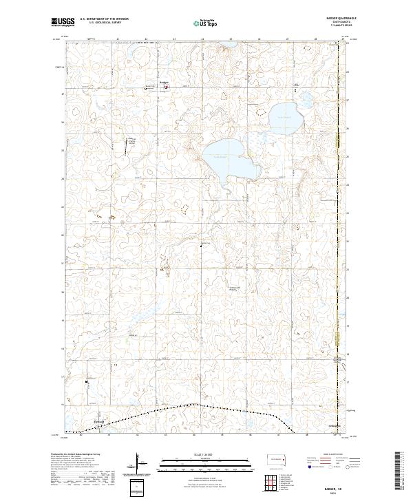 USGS US Topo 7.5-minute map for Badger SD 2021