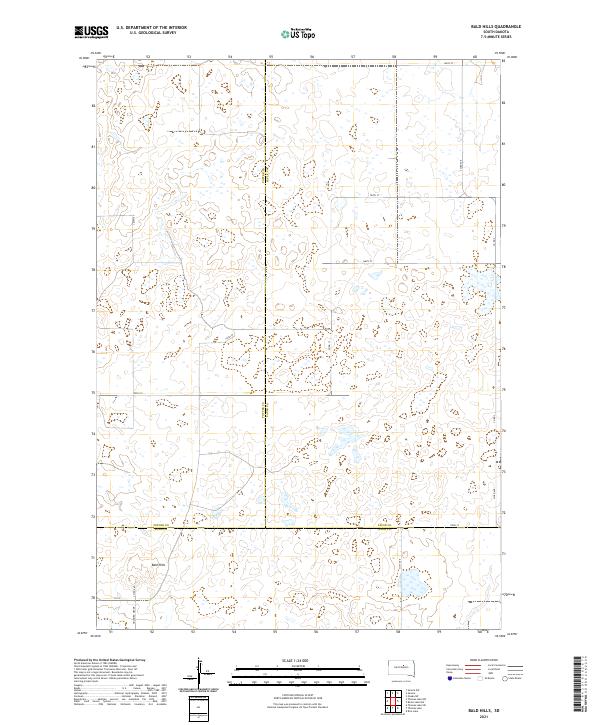 USGS US Topo 7.5-minute map for Bald Hills SD 2021