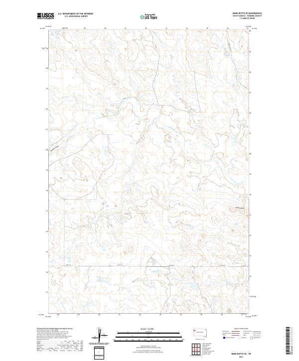 USGS US Topo 7.5-minute map for Bams Butte SE SD 2021