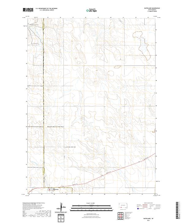 USGS US Topo 7.5-minute map for Batesland SD 2021