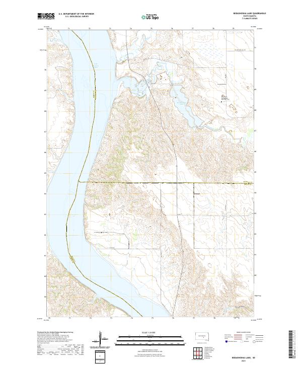 USGS US Topo 7.5-minute map for Bedashosha Lake SD 2021