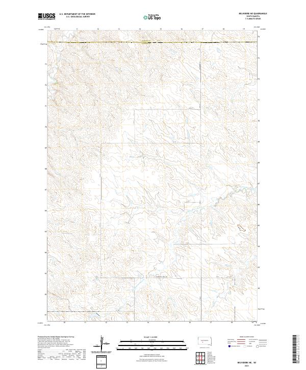 USGS US Topo 7.5-minute map for Belvidere NE SD 2021