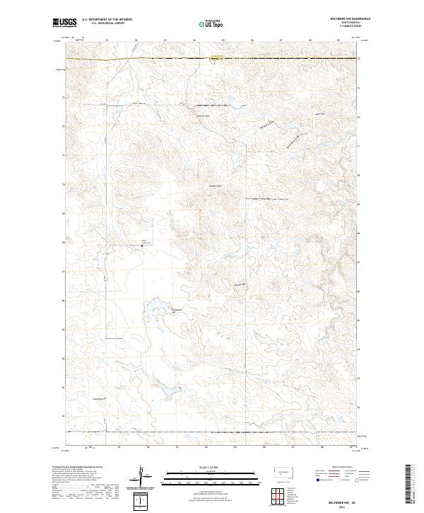 USGS US Topo 7.5-minute map for Belvidere NW SD 2021