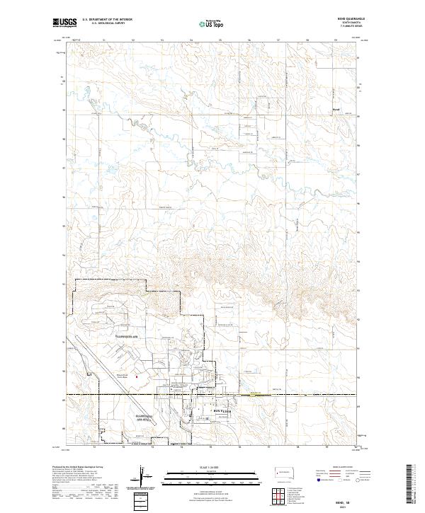 USGS US Topo 7.5-minute map for Bend SD 2021