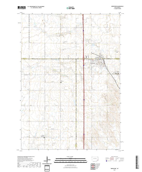 USGS US Topo 7.5-minute map for Beresford SD 2021