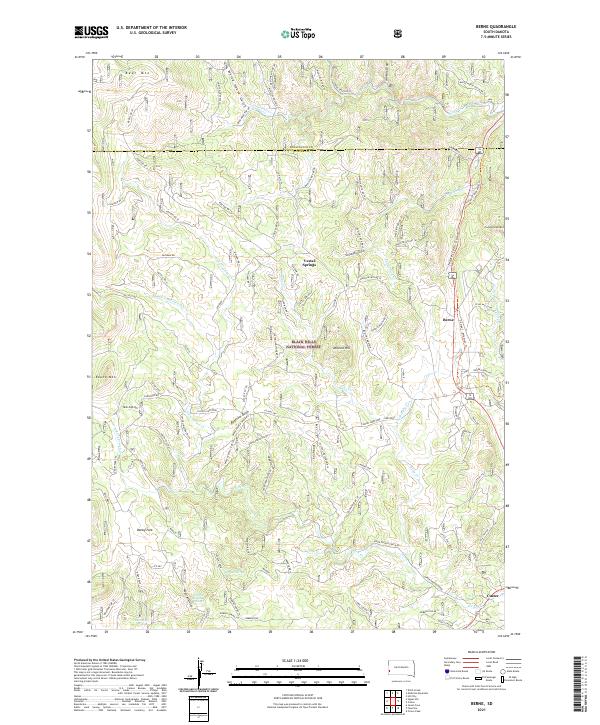 USGS US Topo 7.5-minute map for Berne SD 2021