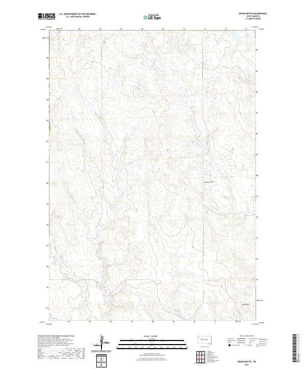 USGS US Topo 7.5-minute map for Bessie Butte SD 2021