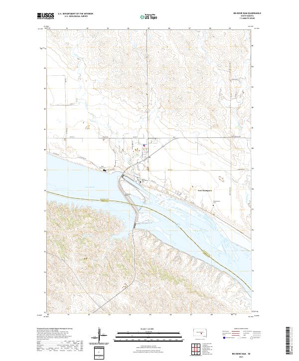 USGS US Topo 7.5-minute map for Big Bend Dam SD 2021