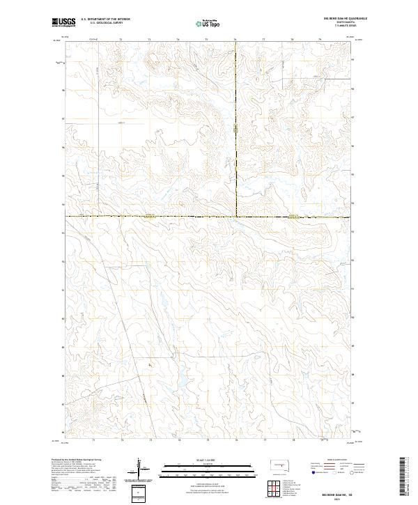 USGS US Topo 7.5-minute map for Big Bend Dam NE SD 2021