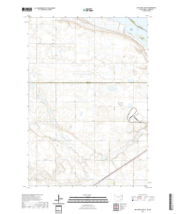 USGS US Topo 7.5-minute map for Big Stone Lake SE SDMN 2021