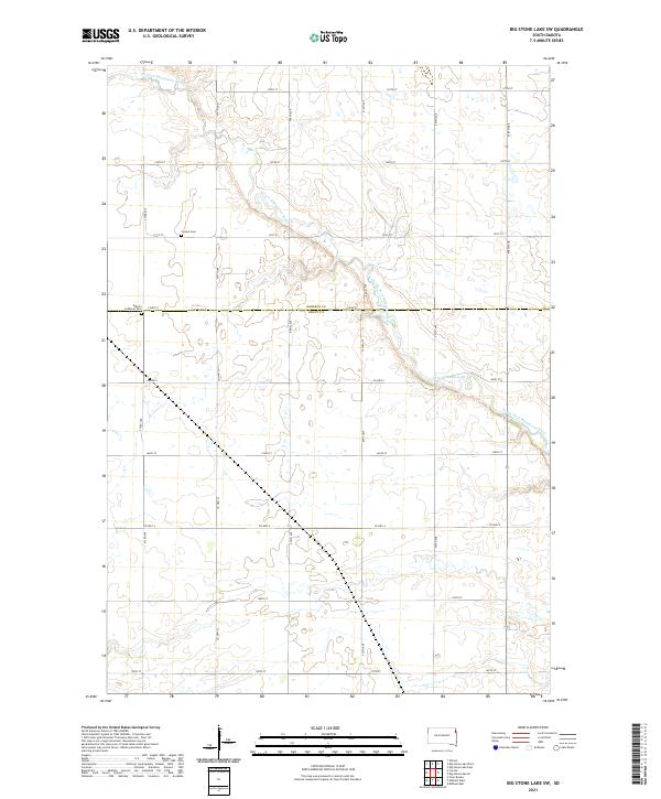 USGS US Topo 7.5-minute map for Big Stone Lake SW SD 2021