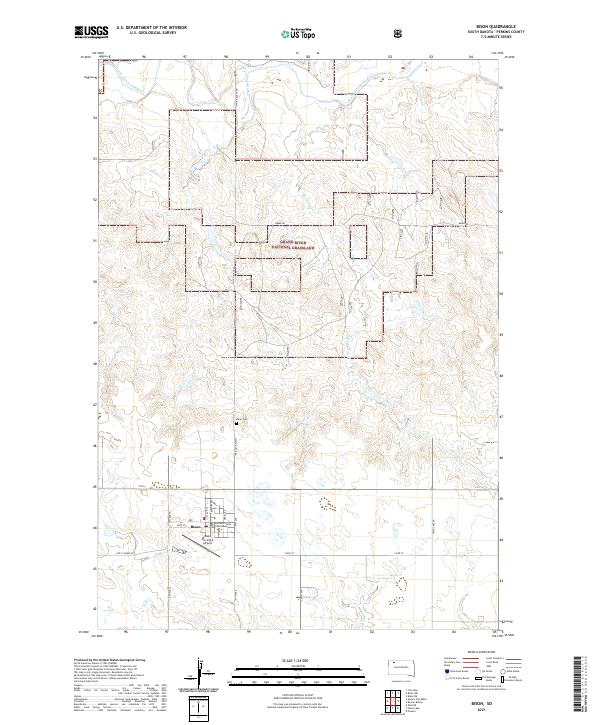 USGS US Topo 7.5-minute map for Bison SD 2021