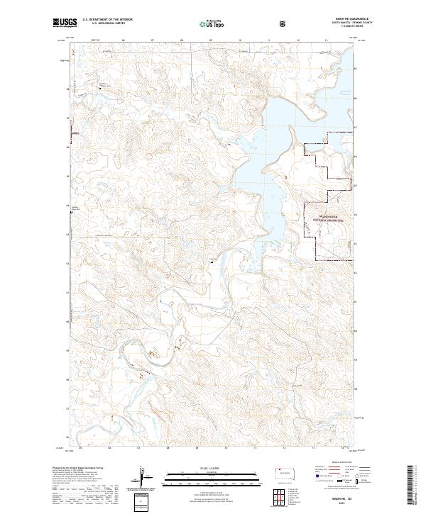 USGS US Topo 7.5-minute map for Bison NE SD 2021