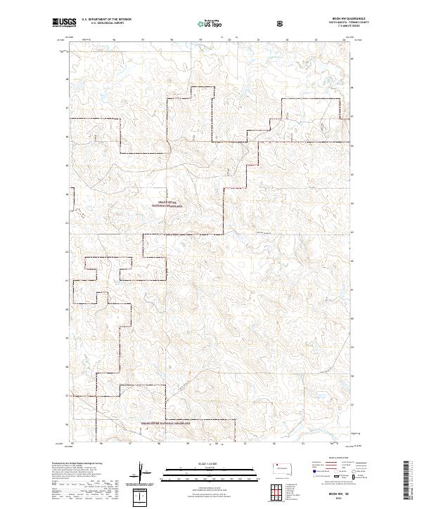 USGS US Topo 7.5-minute map for Bison NW SD 2021