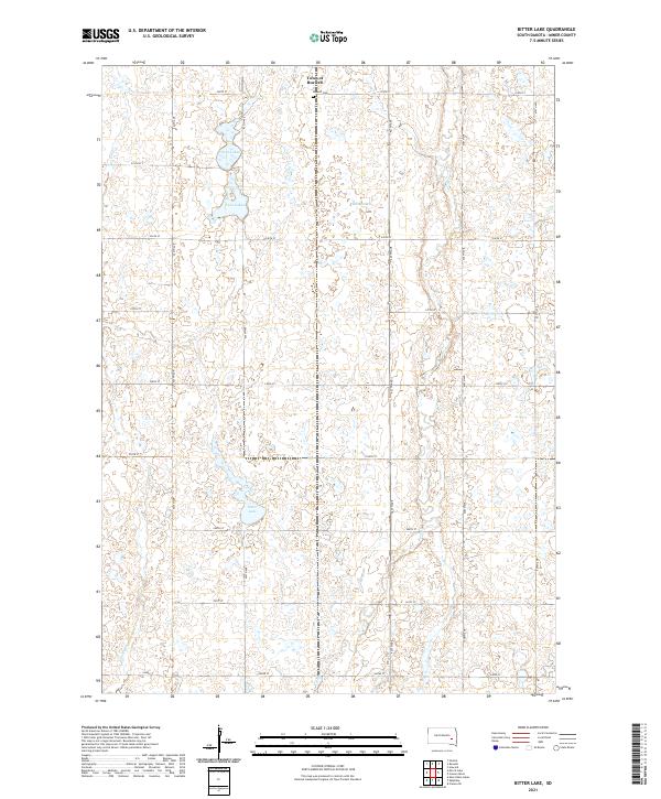 USGS US Topo 7.5-minute map for Bitter Lake SD 2021