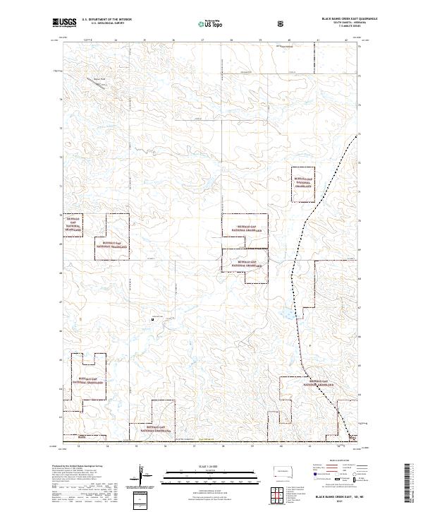 USGS US Topo 7.5-minute map for Black Banks Creek East SDNE 2021