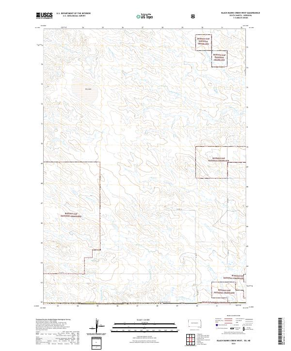 USGS US Topo 7.5-minute map for Black Banks Creek West SDNE 2021