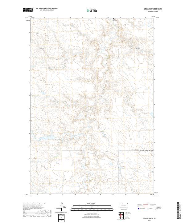 USGS US Topo 7.5-minute map for Black Horse SE SD 2021