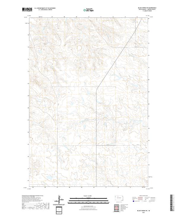 USGS US Topo 7.5-minute map for Black Horse SW SD 2021