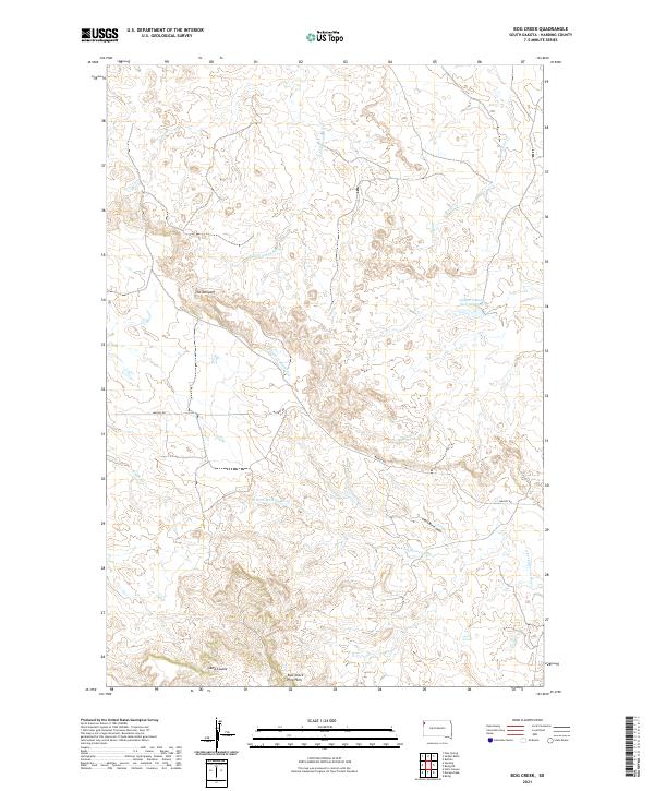 USGS US Topo 7.5-minute map for Bog Creek SD 2021