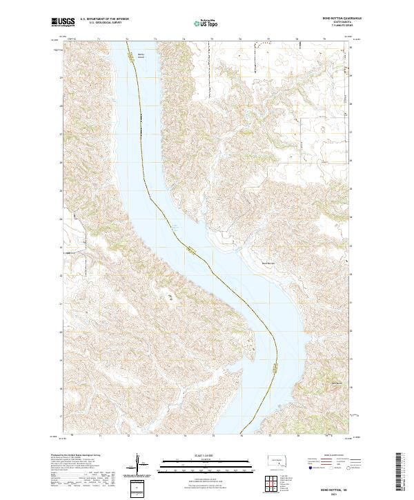 USGS US Topo 7.5-minute map for Bond Bottom SD 2021