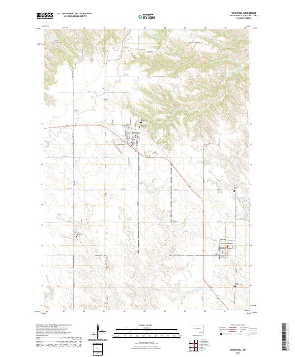 USGS US Topo 7.5-minute map for Bonesteel SD 2021