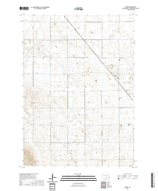 USGS US Topo 7.5-minute map for Bovee SD 2021