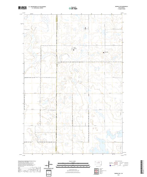 USGS US Topo 7.5-minute map for Bowdle SW SD 2021