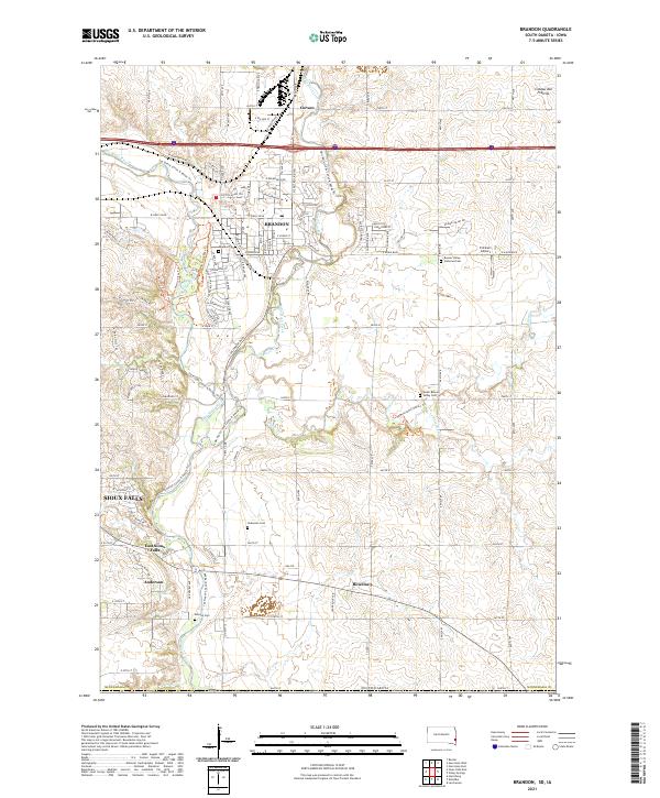 USGS US Topo 7.5-minute map for Brandon SDIA 2021