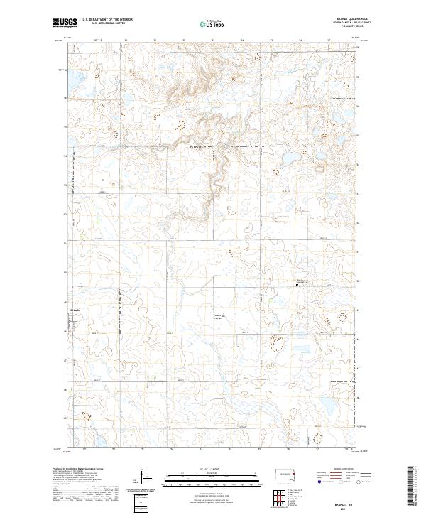 USGS US Topo 7.5-minute map for Brandt SD 2021