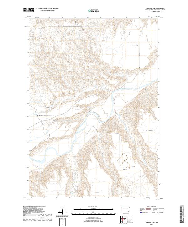 USGS US Topo 7.5-minute map for Brennan Flat SD 2021