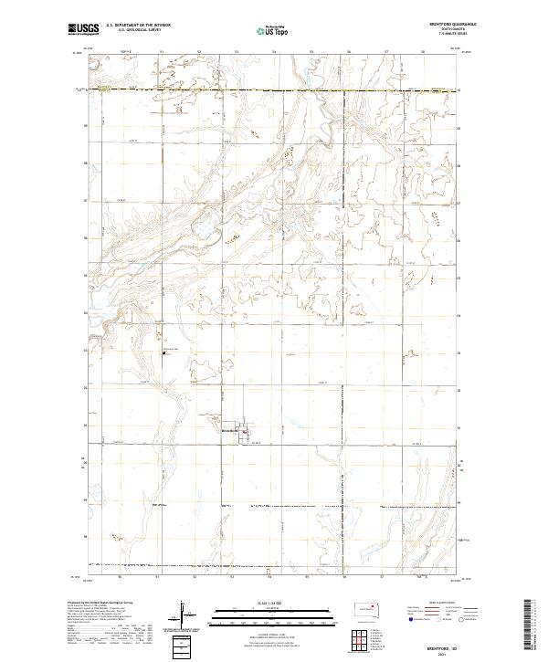 USGS US Topo 7.5-minute map for Brentford SD 2021