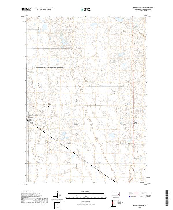 USGS US Topo 7.5-minute map for Bridgewater East SD 2021