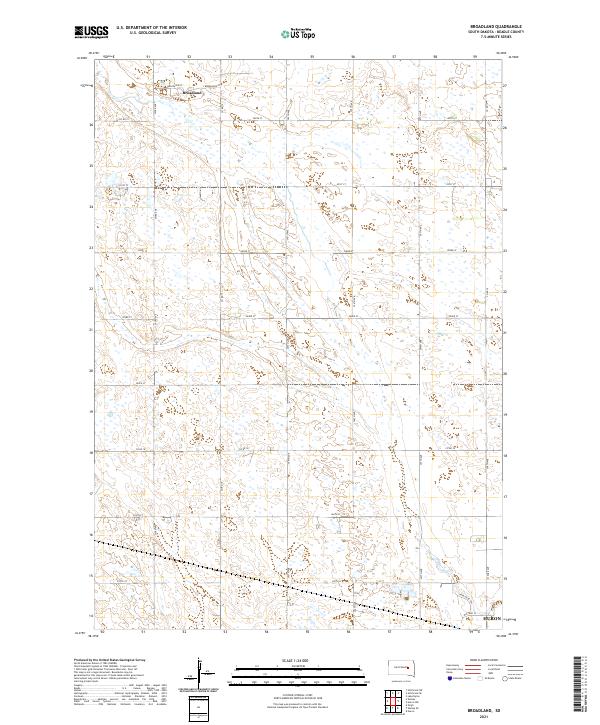 USGS US Topo 7.5-minute map for Broadland SD 2021