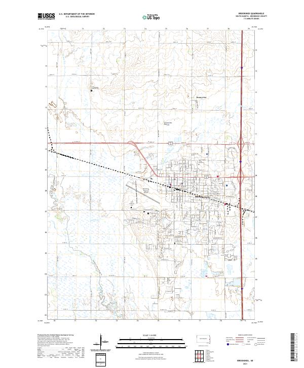 USGS US Topo 7.5-minute map for Brookings SD 2021