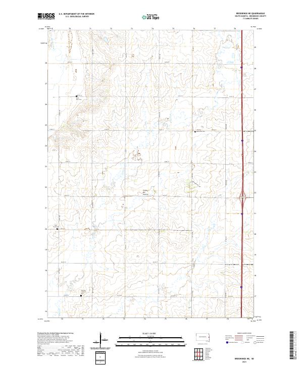 USGS US Topo 7.5-minute map for Brookings NE SD 2021